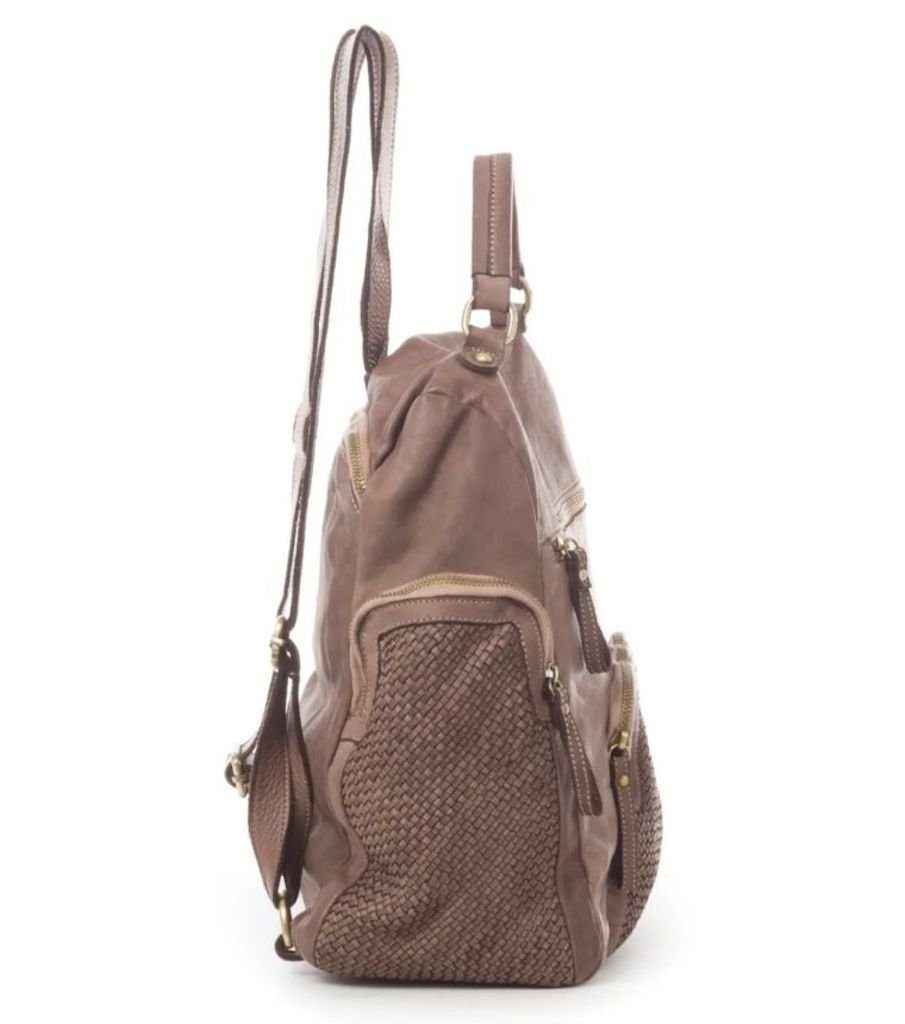 BZNA Bag Svetta Grau Backpacker Designer Rucksack Damenhandtasche Schultertasche Leder Nappa