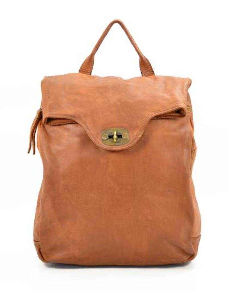BZNA Bag Rinalto Cognac Italy Rucksack Backpacker Designer Tasche Handtasche Schultertasche Leder Damen Neu