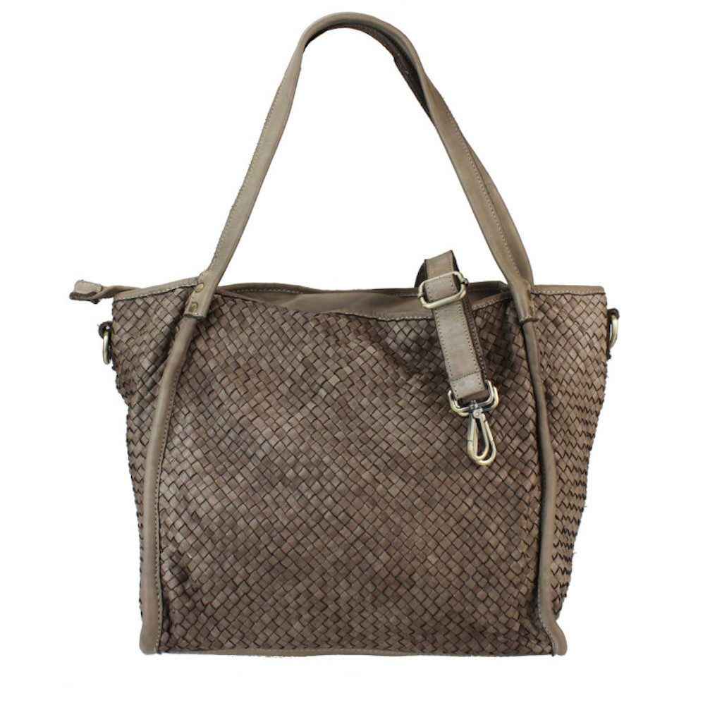 BZNA Bag Buca Taupe Italy Designer Leder Schulter Ledertasche Shopper Ledertasche