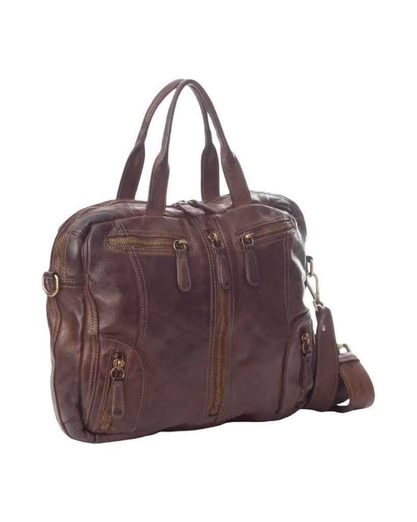 BZNA Bag Simsa Braun Business Aktentasche Designer Ledertasche Schultertasche Unisex