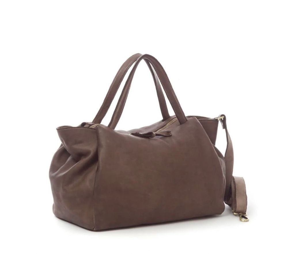 BZNA Bag Diana Taupe Italy Designer Damen Handtasche Schultertasche Tasche Leder Neu - B Z N A