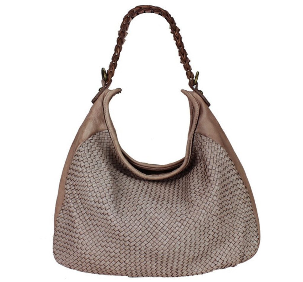BZNA Bag Manja Rosa Italy Designer Beutel Umhängetasche Shopper Handtasche Leder - B Z N A