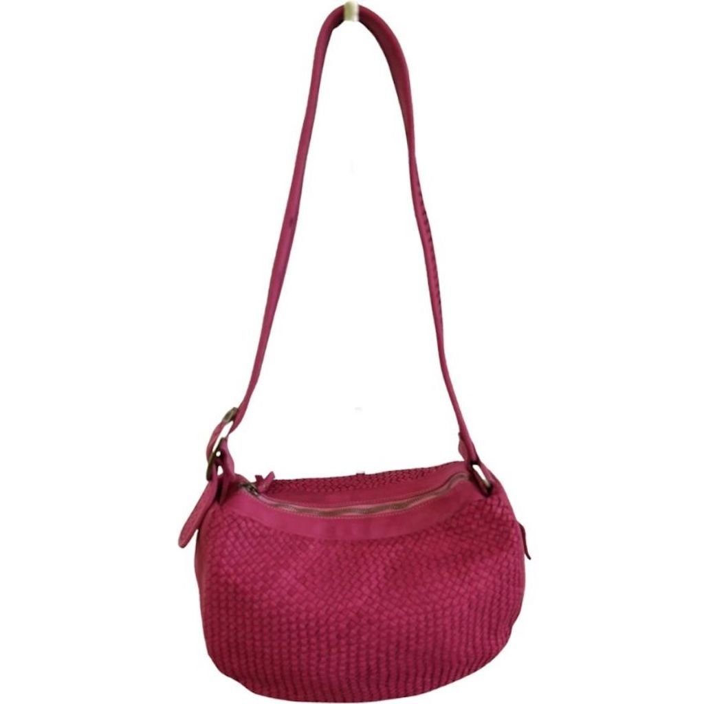 BZNA Schultertasche Bella Medium Pink Italy Designer Ledertasche Umhängetasche - B Z N A