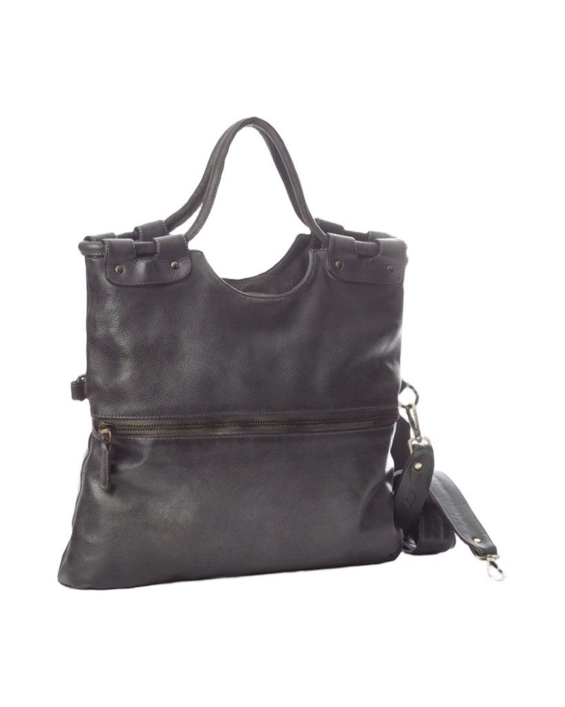 BZNA Bag Shopper Elisa Grau Designer Damenhandtasche Messenger Schultertasche - B Z N A