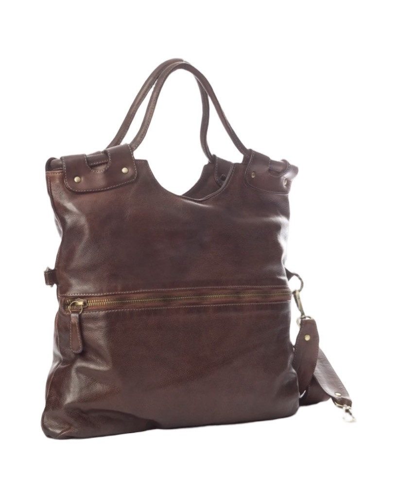 BZNA Bag Shopper Elisa Braun Designer Damenhandtasche Messenger Schultertasche - B Z N A