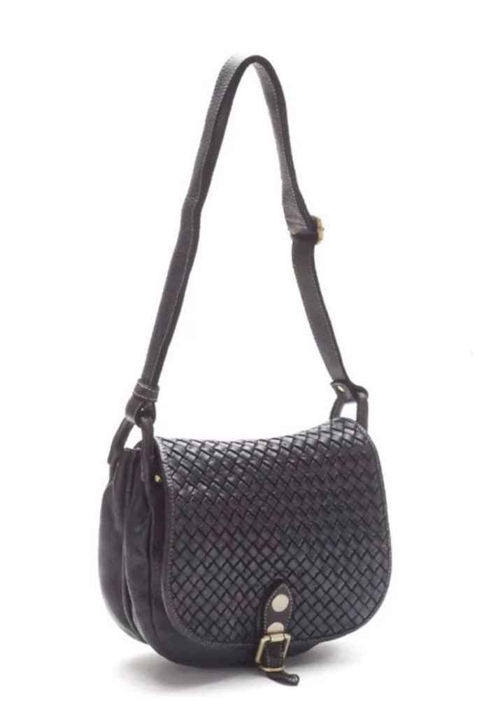 BZNA Schultertasche Tanita schwarz Italy Designer Handtasche Ledertasche Umhängetasche