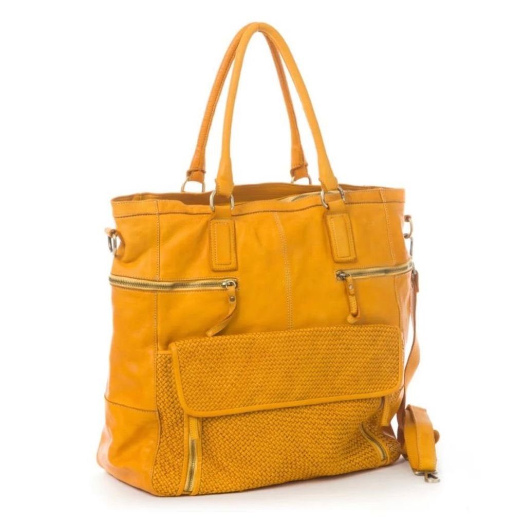 BZNA Bag Boneys Gelb Italy Designer Damen Tasche Handtasche Schultertasche Leder Shopper Neu - B Z N A