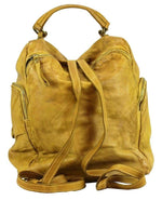 Load image into Gallery viewer, BZNA Bag Stella Gelb Backpacker Designer Rucksack Damenhandtasche Schultertasche Leder Nappa sheep ItalyNeu
