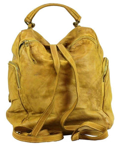BZNA Bag Stella Gelb Backpacker Designer Rucksack Damenhandtasche Schultertasche Leder Nappa sheep ItalyNeu
