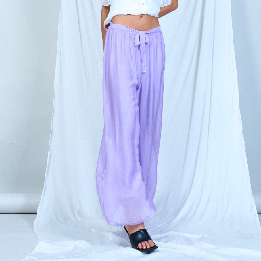 BZNA Hose mit Seide Fließende elastische Taille Chiffon Seidenhose Onesize - B Z N A