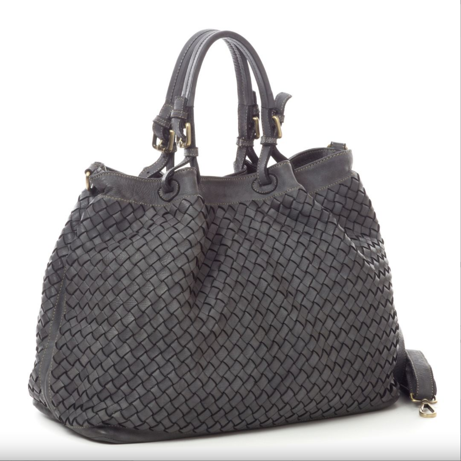 BZNA Bag Rene Grau Italy Designer geflochten Damen Handtasche Schultertasche Tasche Shopper Neu - B Z N A