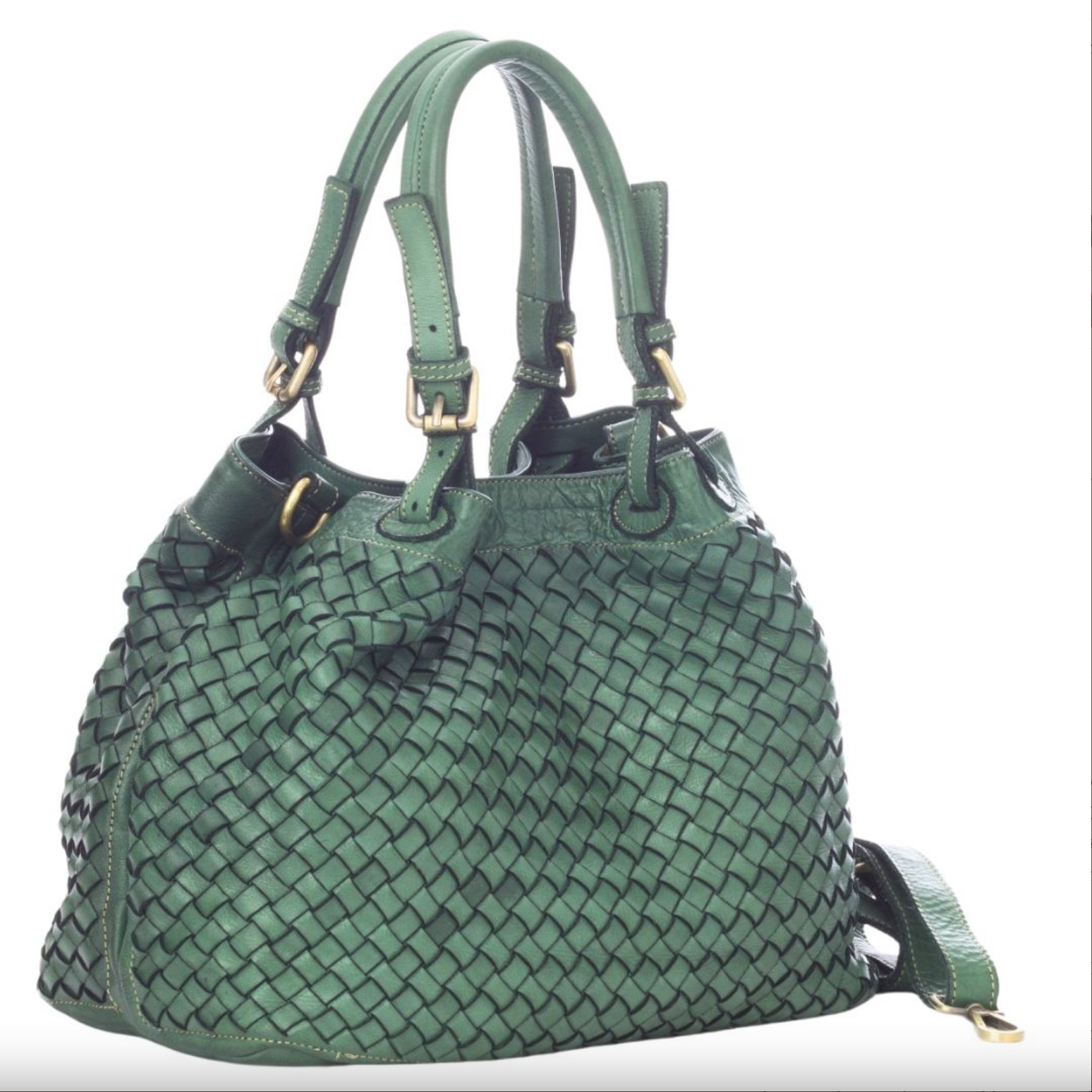 BZNA Bag Rene Verde Forest  Italy Designer geflochten Damen Handtasche Schultertasche Tasche Shopper Neu - B Z N A