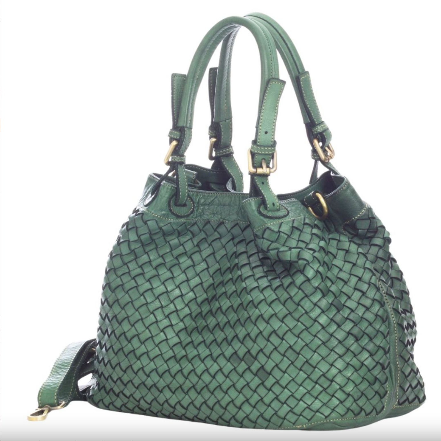 BZNA Bag Rene Verde Forest  Italy Designer geflochten Damen Handtasche Schultertasche Tasche Shopper Neu - B Z N A