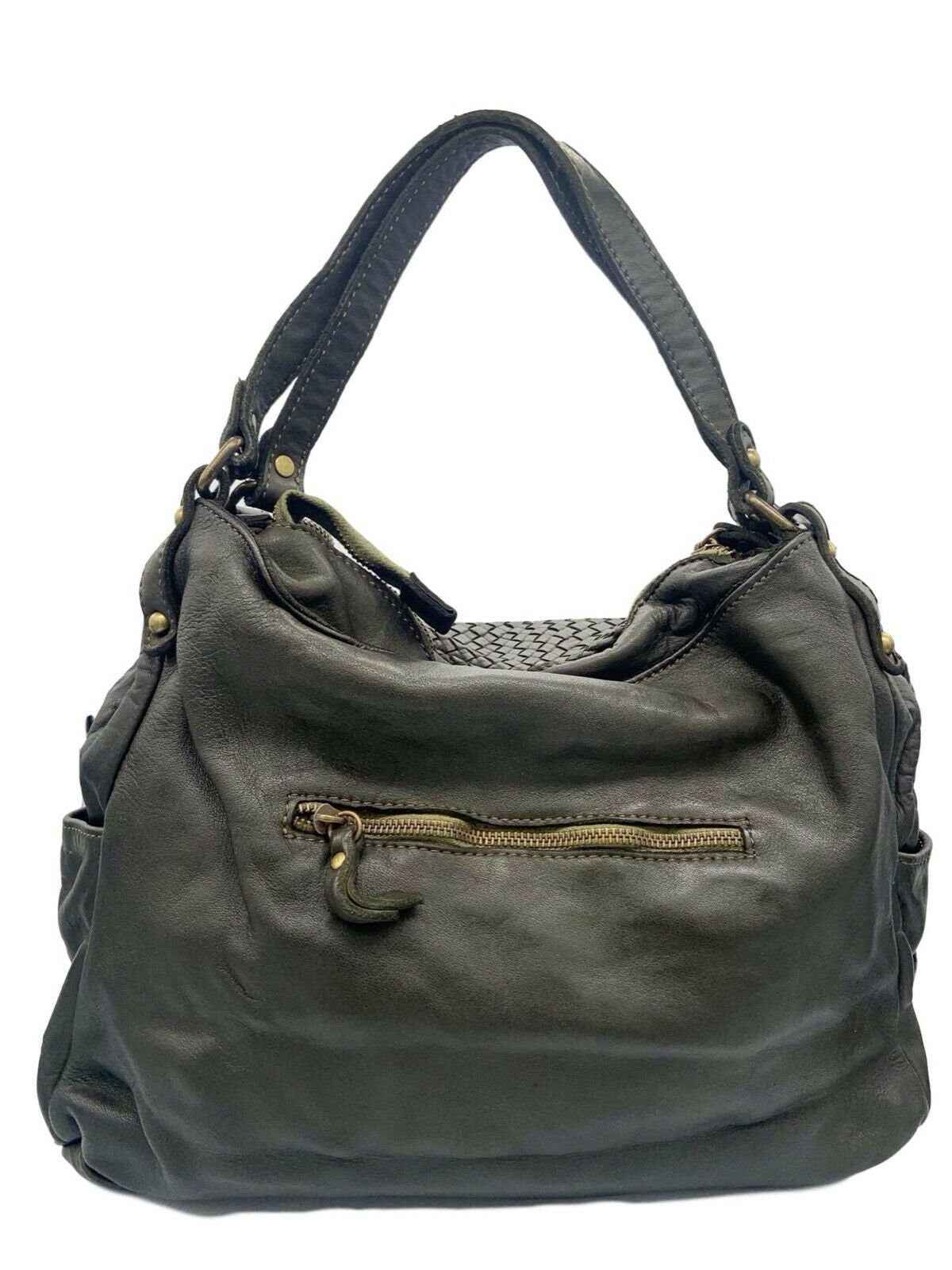 BZNA Bag Yuna Taupe Italy Designer Damen Handtasche Schultertasche Tasche