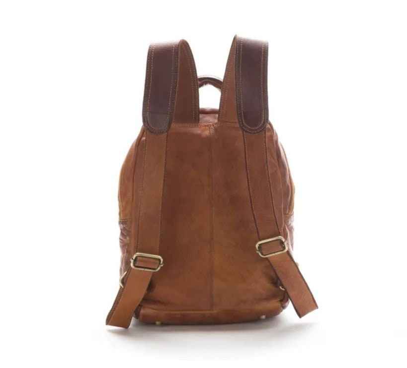 BZNA Bag Bernd Petrol Backpacker Designer Rucksack Unisex Ledertasche Schultertasche