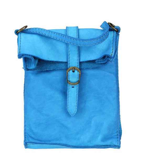 BZNA Bag Finja Türkis Designer mobile Handytasche Ledertasche Umhängetasche
