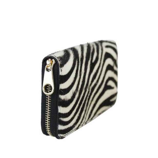 BZNA Berlin Baya Zebra Echtfell  Wallet Leather Leder Portemonnaie Geldbörse Clutch