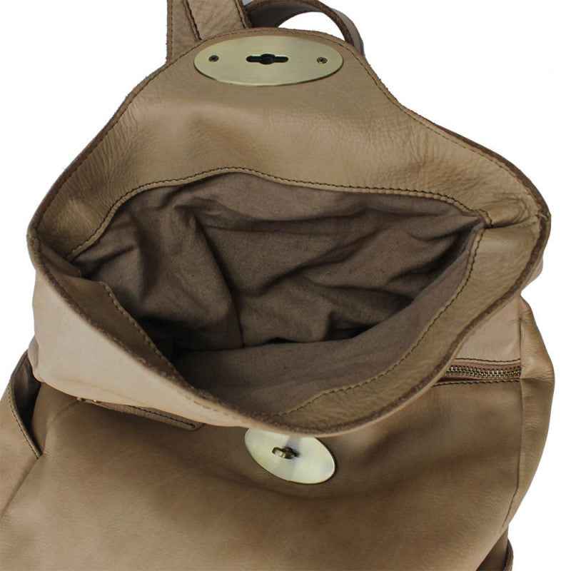 BZNA Bag Rinalto Beige Italy Rucksack Backpacker Designer Tasche Handtasche Schultertasche Leder Damen Neu
