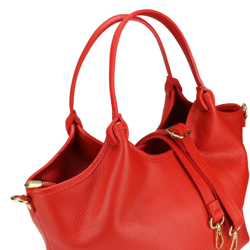 BZNA Bag Mette Rot Leder Italy Damen Shopper Handtasche Schultertasche Tasche - B Z N A