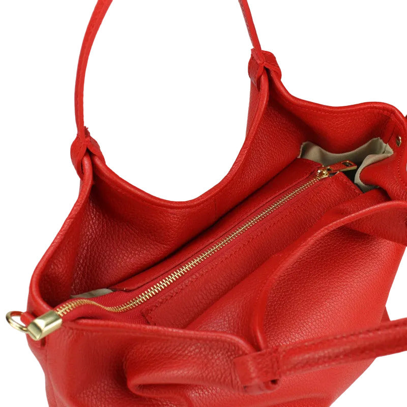 BZNA Bag Mette Rot Leder Italy Damen Shopper Handtasche Schultertasche Tasche - B Z N A
