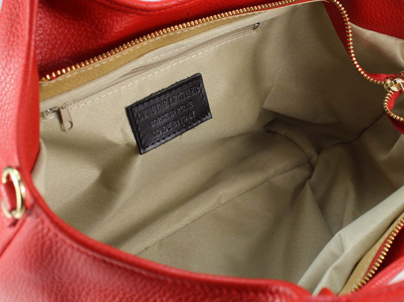 BZNA Bag Mette Rot Leder Italy Damen Shopper Handtasche Schultertasche Tasche - B Z N A