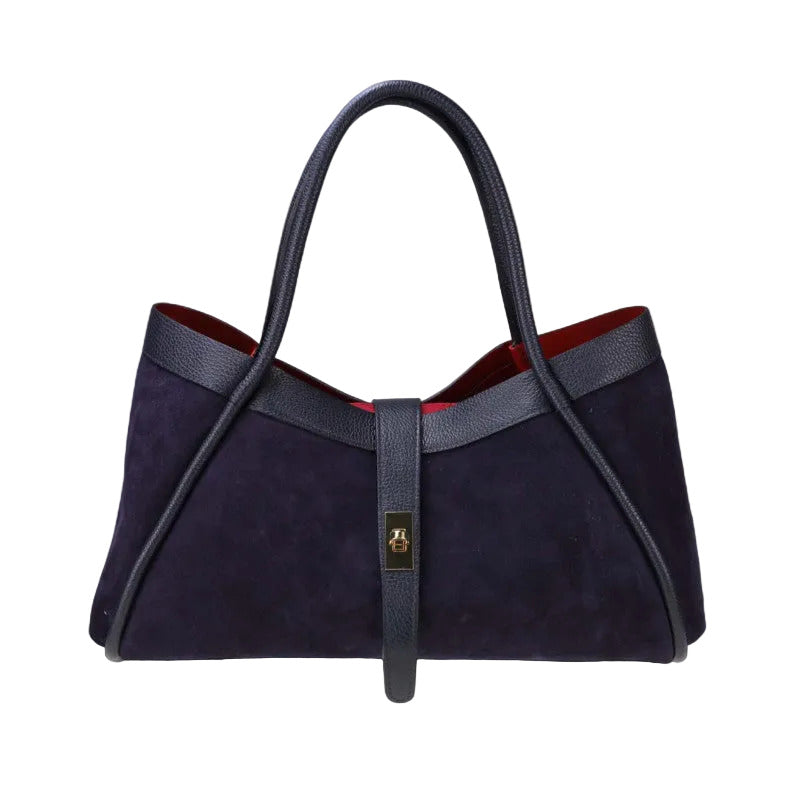 BZNA Bag Filiz Blau Wildleder Italy Damen Handtasche Schultertasche Tasche - B Z N A