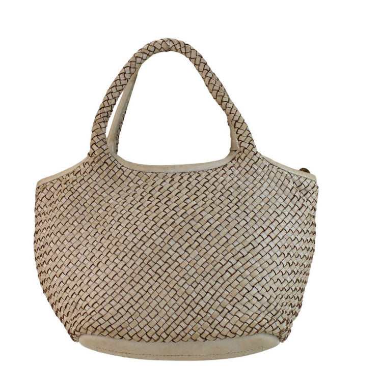 BZNA Bag Rozen Beige Italy Vintage Schultertasche Designer Damen Handtasche - B Z N A