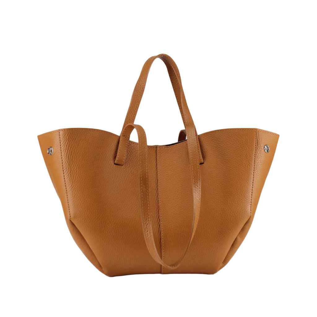 BZNA Bag Melina Cognac Leder Italy Damen Shopper Handtasche Schultertasche Tasche