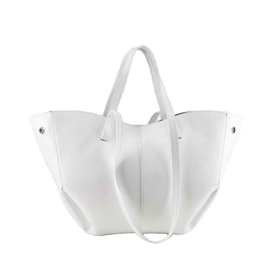 BZNA Bag Melina Weiß Leder Italy Damen Shopper Handtasche Schultertasche Tasche