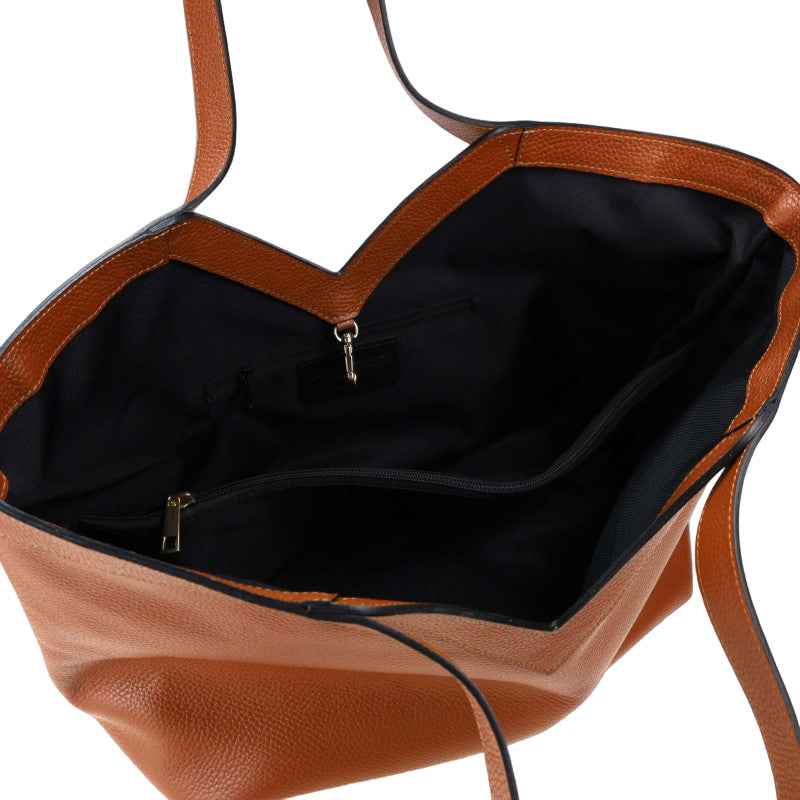BZNA Bag Tuana Taupe Leder Italy Damen Handtasche Schultertasche Tasche