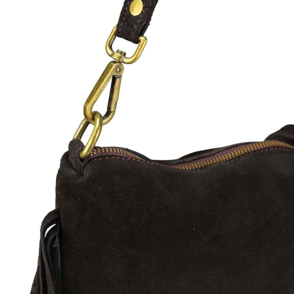 BZNA Bag Siefra Braun Fransen  Schultertasche Designer Damen Handtasche Italy