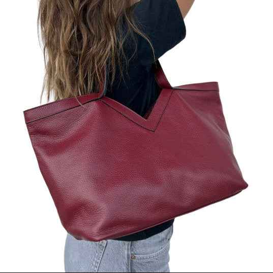 BZNA Bag Tuana Taupe Leder Italy Damen Handtasche Schultertasche Tasche
