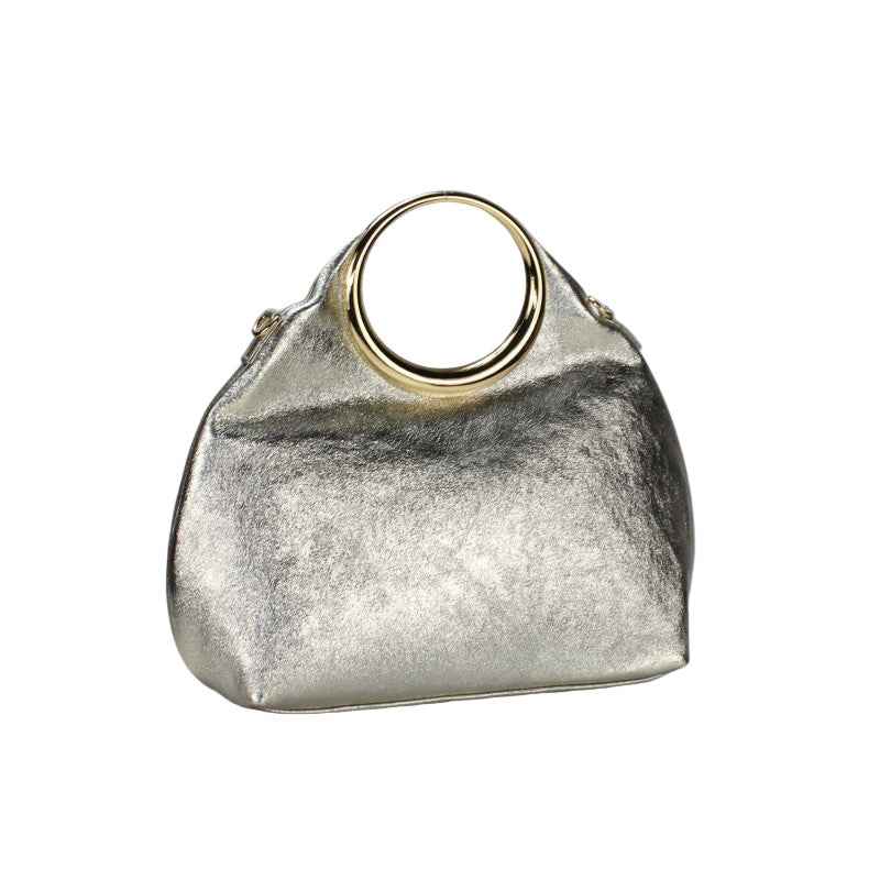 BZNA Bag Bronciana Bronce Metalicca Leder Italy Damen  Handtasche Schultertasche Tasche