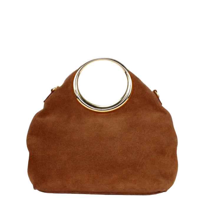 BZNA Bag Ciana Cognac Wildleder Italy Damen  Handtasche Schultertasche Tasche