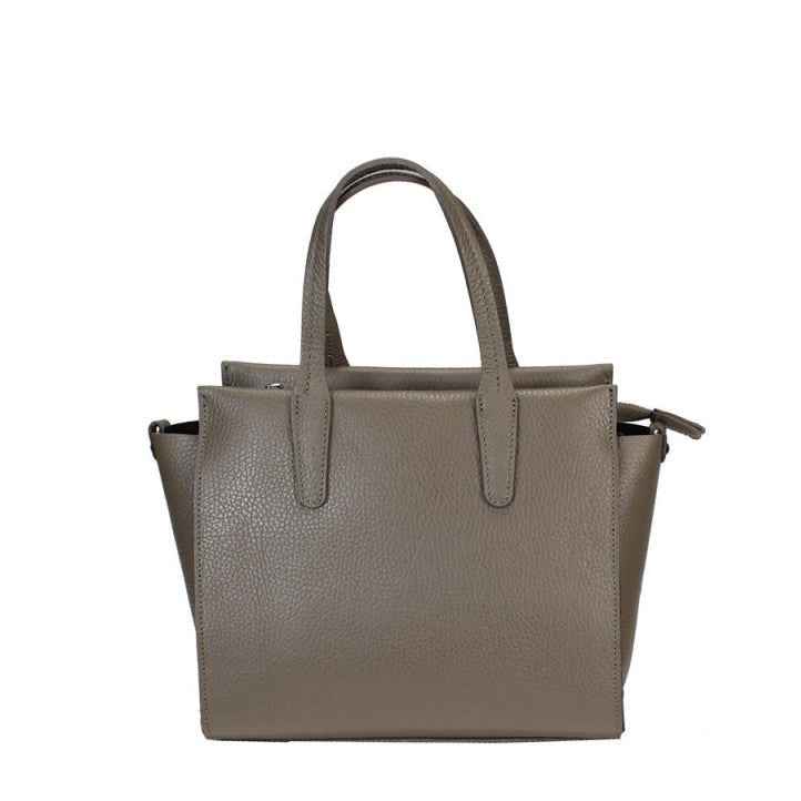 BZNA Bag Dara Taupe Scuro Leder Italy Damen Handtasche Schultertasche Tasche