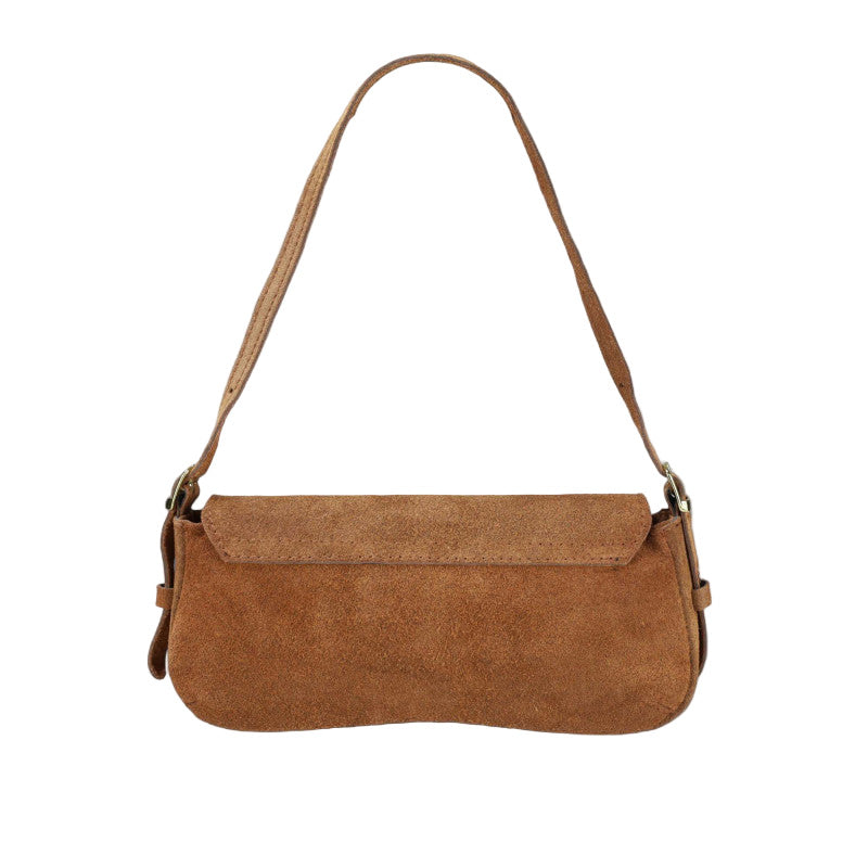 BZNA Bag Elli Moro Wildleder Leder Italy Damen Clutch Handtasche Schultertasche - B Z N A