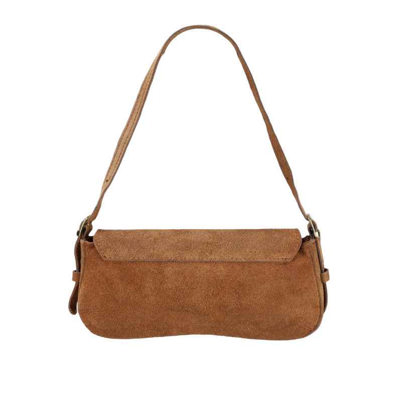 BZNA Bag Elli Verde Wildleder Leder Italy Damen Clutch Handtasche Schultertasche