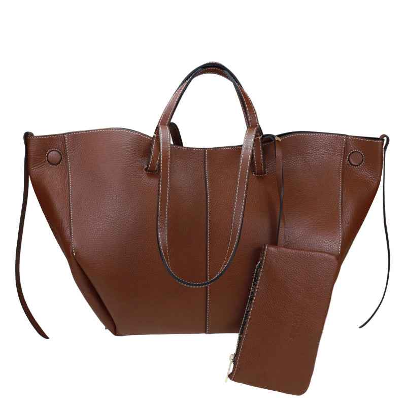 BZNA Bag Funny Marrone Leder Italy Damen Shopper Handtasche Schultertasche Tasche