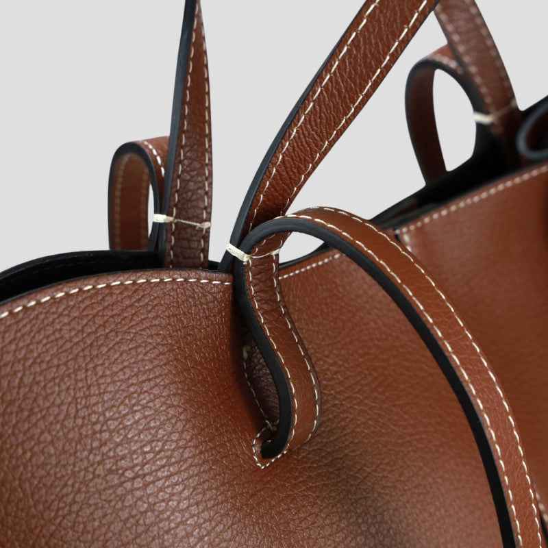 BZNA Bag Funny Marrone Leder Italy Damen Shopper Handtasche Schultertasche Tasche