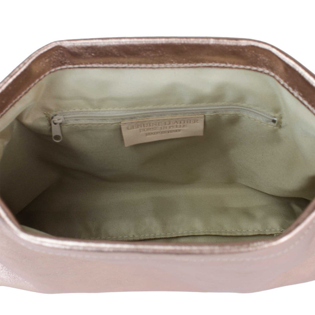 BZNA Bag Zoey Bordeaux Metalicca Leder Italy Damen Clutch Handtasche Schultertasche - B Z N A