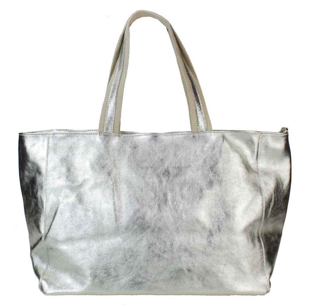 BZNA Bag Yemina Oro Metalicca Leder Italy Damen Handtasche Schultertasche Shopper