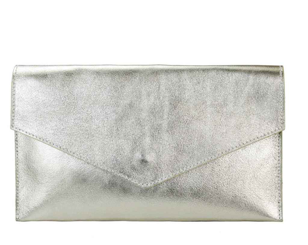 BZNA Bag Xyla Oro Metalicca Leder Italy Damen Brieftaschen Clutch Handtasche Schultertasche