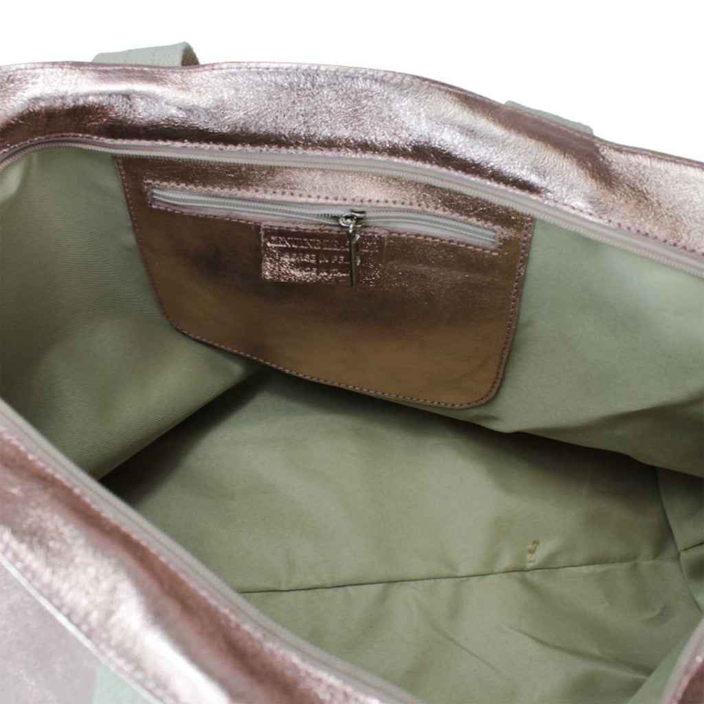 BZNA Bag Yemina Oro Metalicca Leder Italy Damen Handtasche Schultertasche Shopper