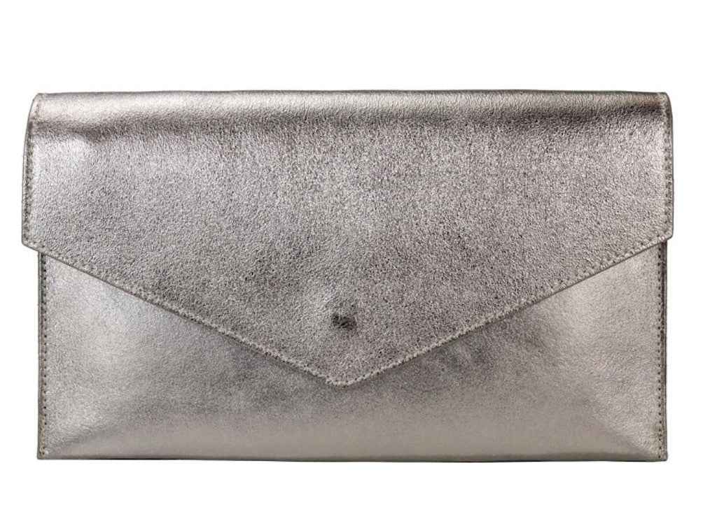 BZNA Bag Xyla Bronze Metalicca Leder Italy Damen Brieftaschen Clutch Handtasche Schultertasche