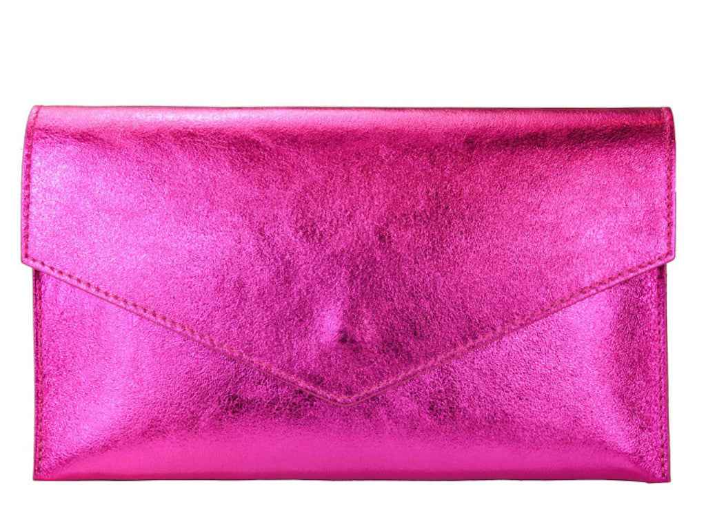 BZNA Bag Xyla Fuxia Metalicca Leder Italy Damen Brieftaschen Clutch Handtasche Schultertasche