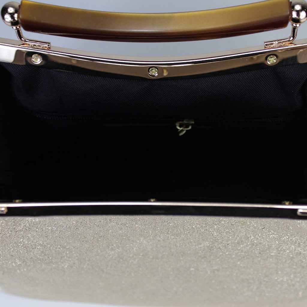 BZNA Bag Xavienne Viola Metalicca Leder Italy Damen Clutch Handtasche Schultertasche