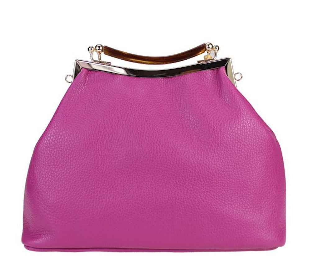 BZNA Bag Lunna Fuxia Leder Italy Damen Clutch Handtasche Schultertasche