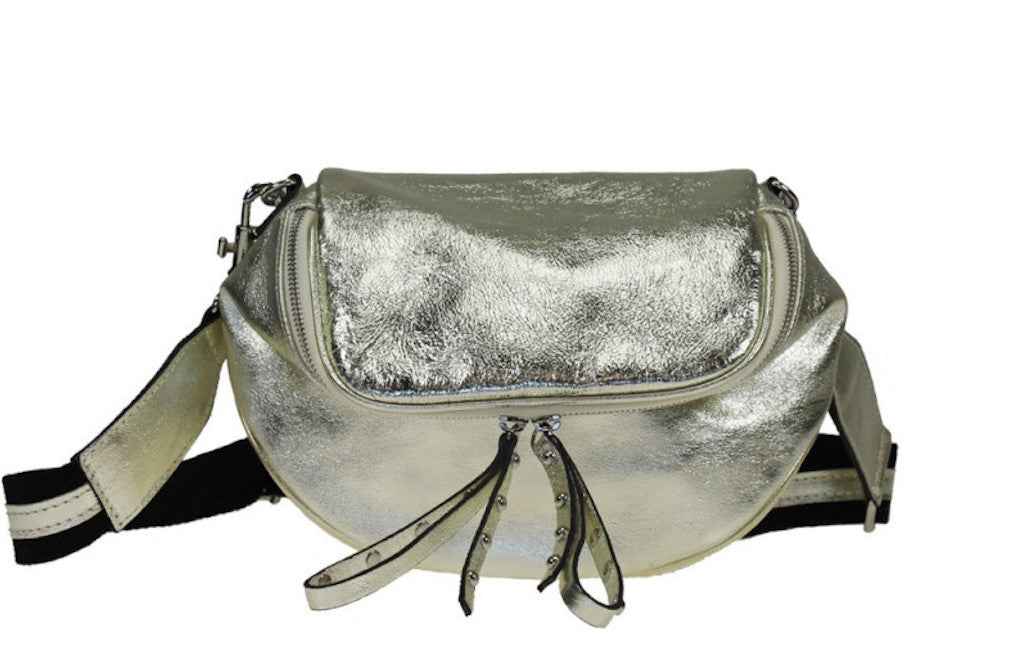 BZNA Bag Yael Oro Metalicca Leder Italy Damen Funny Bag Clutch Handtasche Schultertasche