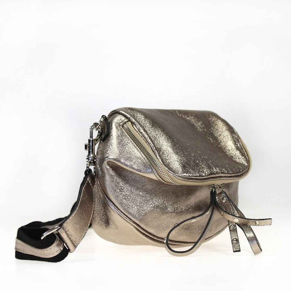 BZNA Bag Yael Verde Briliant Metalicca Leder Italy Damen Funny Bag Clutch Handtasche Schultertasche