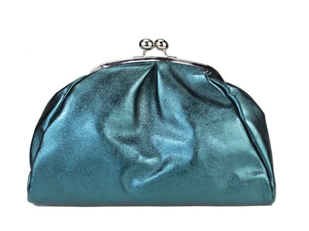 BZNA Bag Xandra Ottanio Metalicca Leder Italy Damen Clutch Handtasche Schultertasche